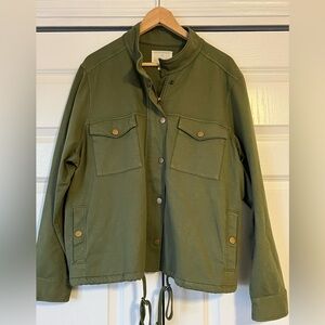 Caslon Plus Size Utility Jacket in Olive (2X)